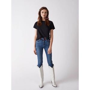 Re/Done | High Rise Ankle Crop Jeans